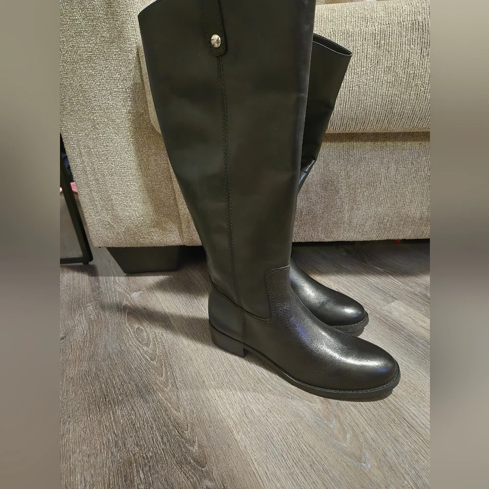 INC Fawne Black Tall Riding Boots Womens Size 9.5M Knee High NWT Retail $185